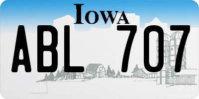 IA license plate ABL707