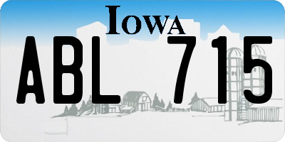 IA license plate ABL715