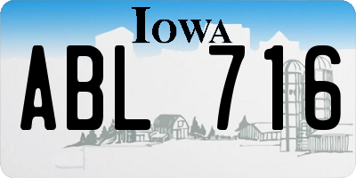 IA license plate ABL716