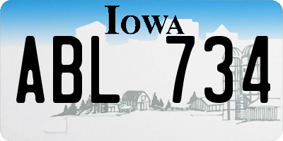 IA license plate ABL734