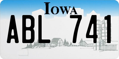 IA license plate ABL741