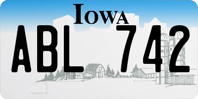 IA license plate ABL742