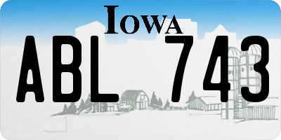 IA license plate ABL743