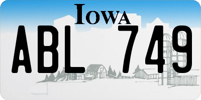 IA license plate ABL749