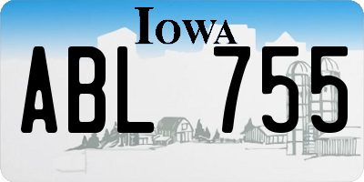 IA license plate ABL755