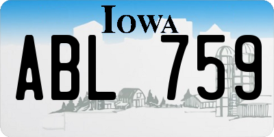 IA license plate ABL759