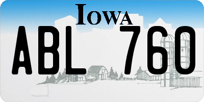 IA license plate ABL760