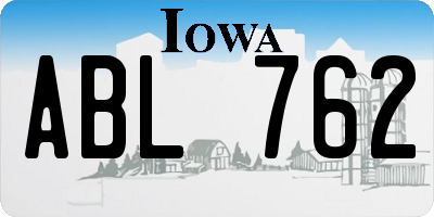 IA license plate ABL762