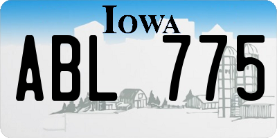 IA license plate ABL775