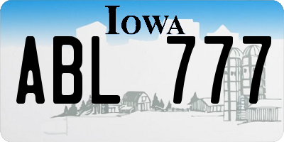 IA license plate ABL777