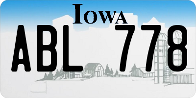 IA license plate ABL778