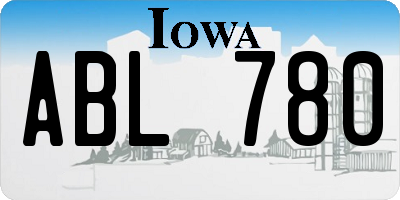 IA license plate ABL780