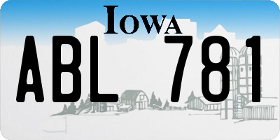 IA license plate ABL781
