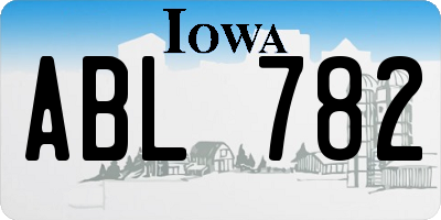IA license plate ABL782