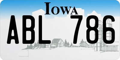 IA license plate ABL786