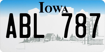 IA license plate ABL787