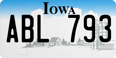 IA license plate ABL793