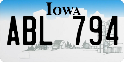 IA license plate ABL794
