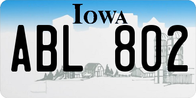 IA license plate ABL802
