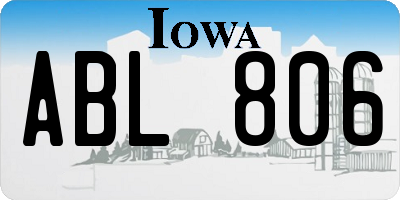IA license plate ABL806
