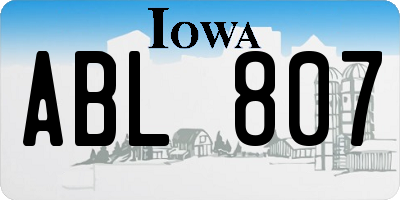 IA license plate ABL807