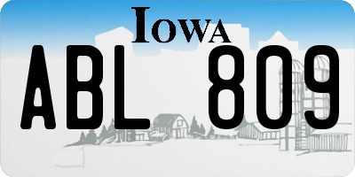 IA license plate ABL809