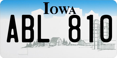 IA license plate ABL810