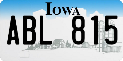IA license plate ABL815