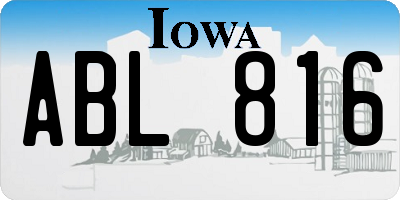 IA license plate ABL816
