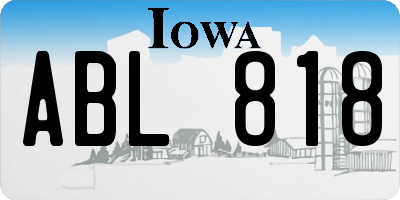 IA license plate ABL818