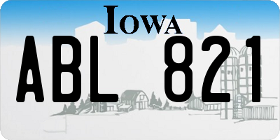 IA license plate ABL821