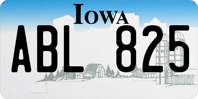 IA license plate ABL825