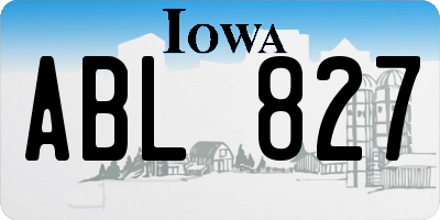 IA license plate ABL827