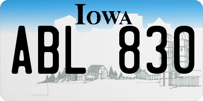 IA license plate ABL830