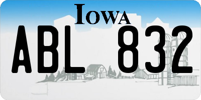 IA license plate ABL832
