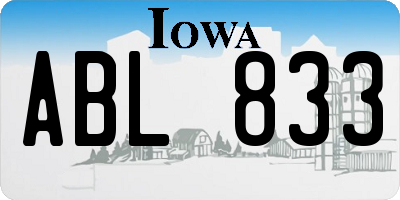 IA license plate ABL833