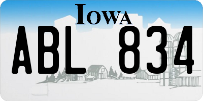 IA license plate ABL834