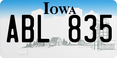 IA license plate ABL835