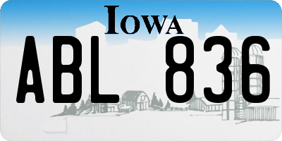 IA license plate ABL836