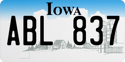 IA license plate ABL837