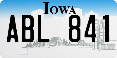 IA license plate ABL841