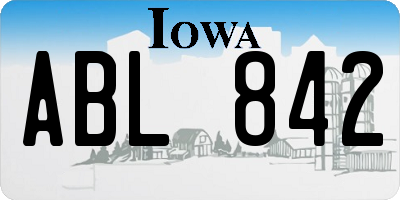 IA license plate ABL842