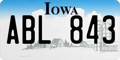 IA license plate ABL843