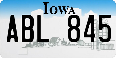 IA license plate ABL845