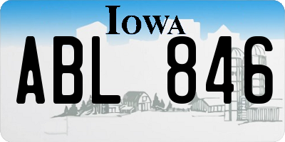 IA license plate ABL846