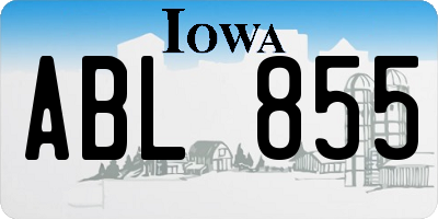 IA license plate ABL855