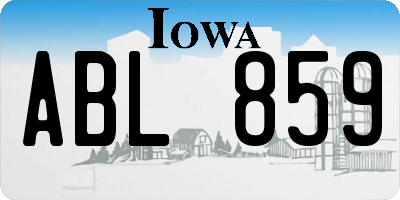 IA license plate ABL859