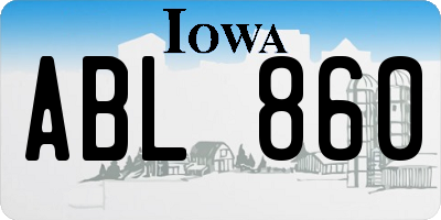 IA license plate ABL860