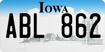 IA license plate ABL862