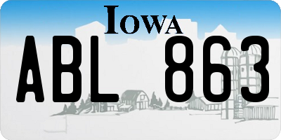 IA license plate ABL863